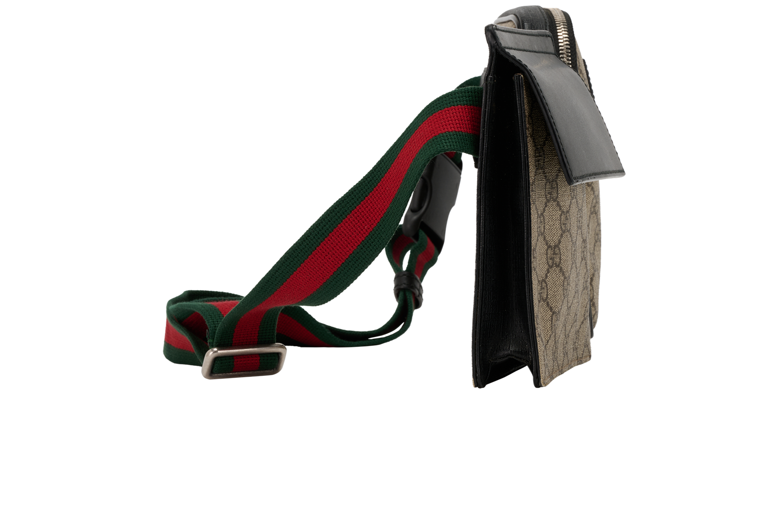 GG Double Belt Bag, &pound;375, Handbags, Beige/Black, Canvas/Leather, Side view